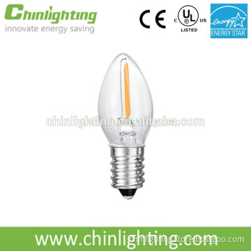 Perfect for Decoration ! UL CUL Qualified Mini LED Bulb C7 0.5W E12 Filament Type Lamp